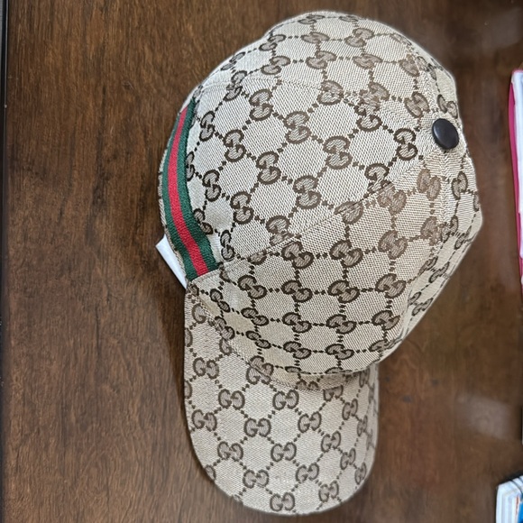 GUCCI :ORIGINAL GG CANVAS BASEBALL HAT WITH WEB - Picture 5 of 11